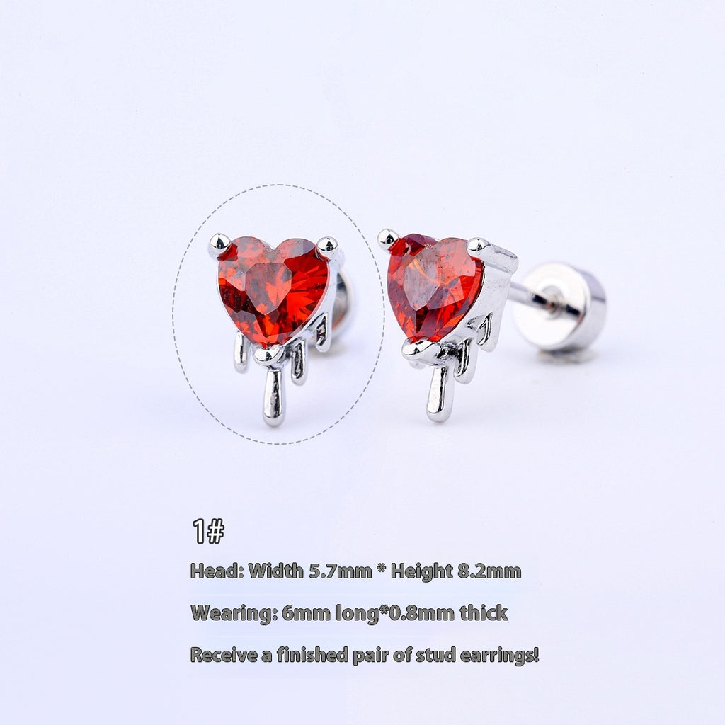 Halloween Demon Butterfly Heart-shaped & Red Cool Skull Devil Eye Earring