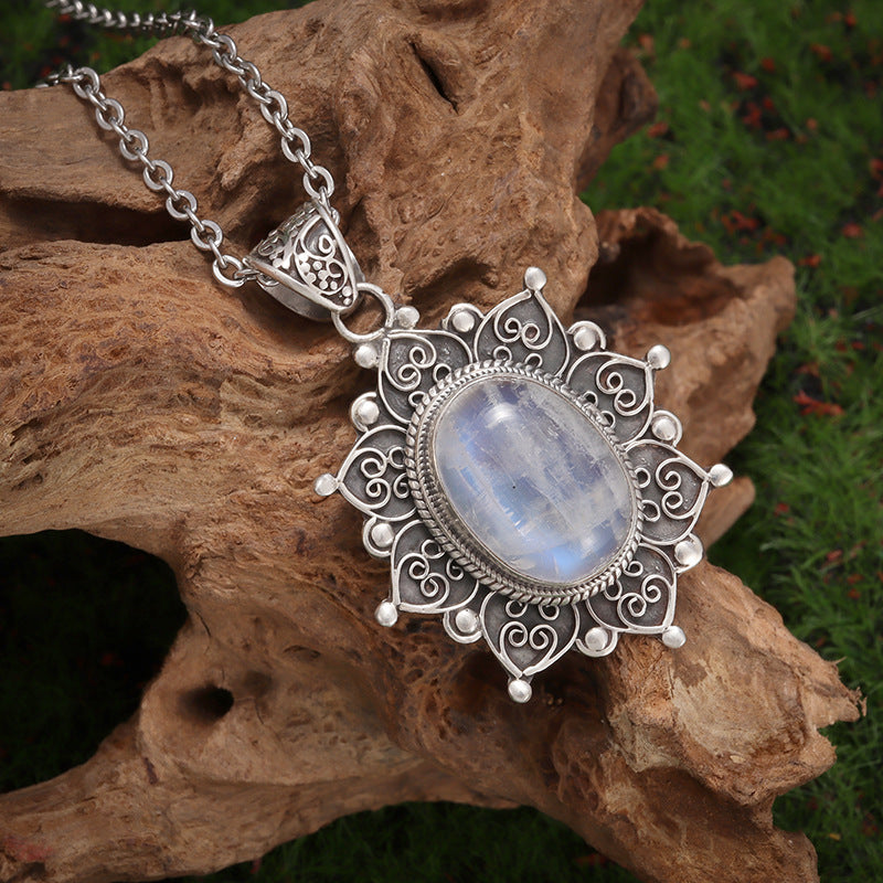 European And American Style Gemstone Pendant Trendy Wild Necklace